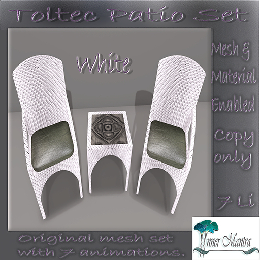 +Inner mantra+ Toltec  Table & Chairs White {Box}
