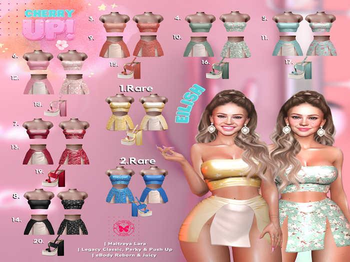 1. Cherry Up! Eilish Outfit Set / 1 RARE-Legacy,Perky & Push Up