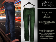 *ED Men's Relaxed Fit Jeans - Green