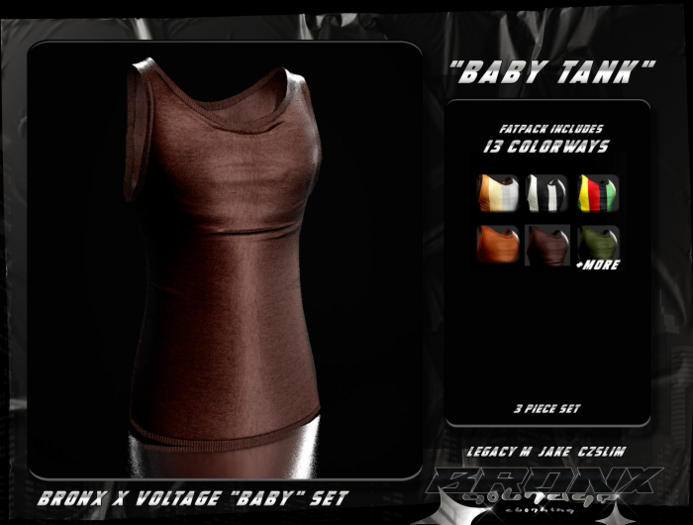 VOLTAGE x BRONX. BABY TANK - BROWN 