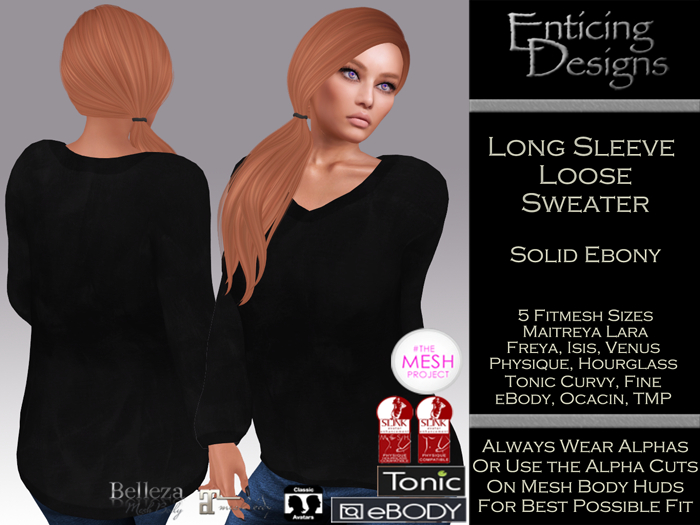 *ED Loose Sweater Solid Ebony