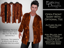 *ED Open Front Shirt with Tee - Autumn Glow Rustic
