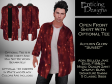 *ED Open Front Shirt with Tee - Autumn Glow Sunset