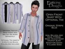 *ED Open Front Shirt with Tee - Stripe Blue