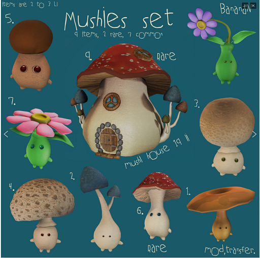 6. BananaN. Mushies set mushi 6 RARE