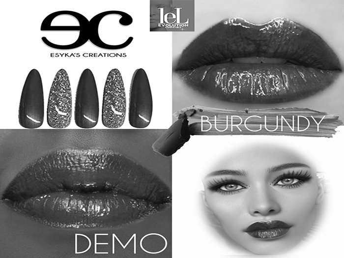 *EC* Burgundy LipGloss Lelutka EvoX-DEMO