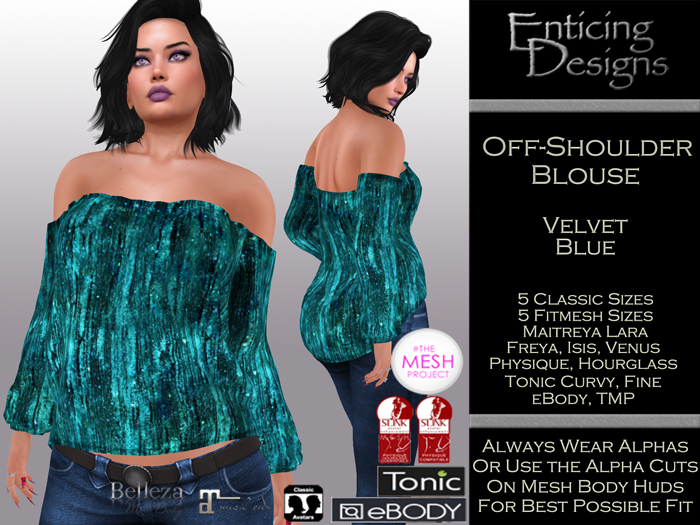 *ED Off Shoulder Blouse - Velvet Blue