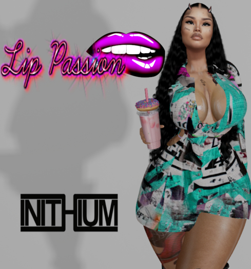 LIP PASSION MIX DRESS CYAN