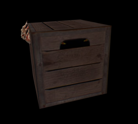 Creepy Rattling Wooden Box Decor