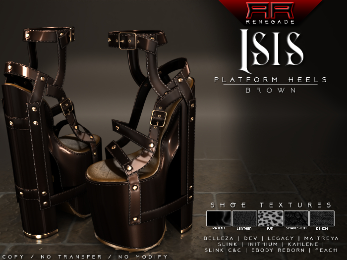 [Renegade] Isis Platform Heels - Brown