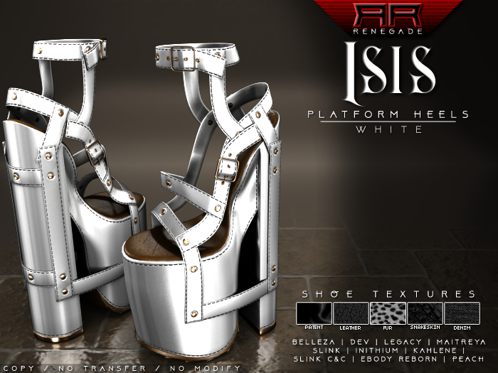 [Renegade] Isis Platform Heels - White