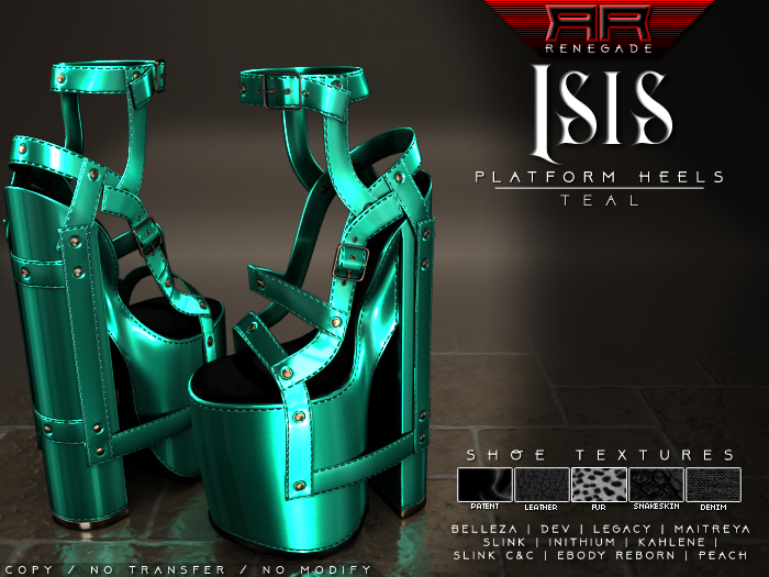 [Renegade] Isis Platform Heels - Teal