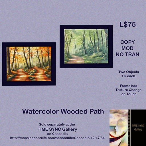 Watercolor Wooded Path
