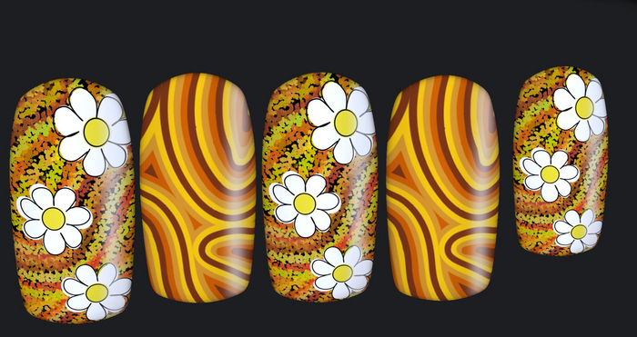 Daisy Daisy Short Square Nails