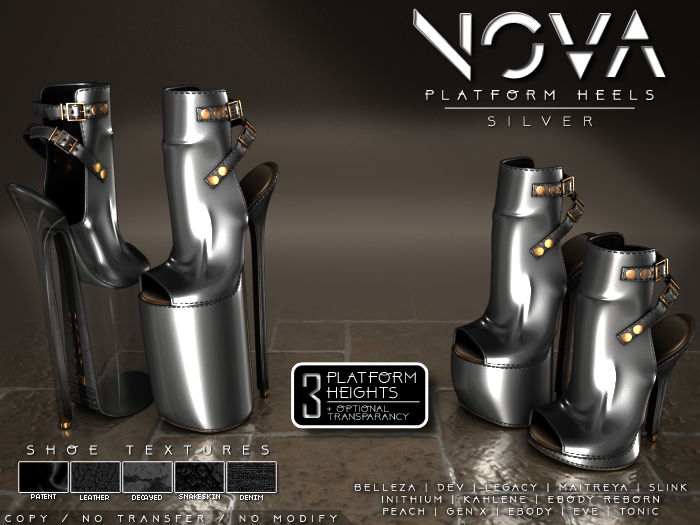 [Renegade] Nova Platform Heels - Silver