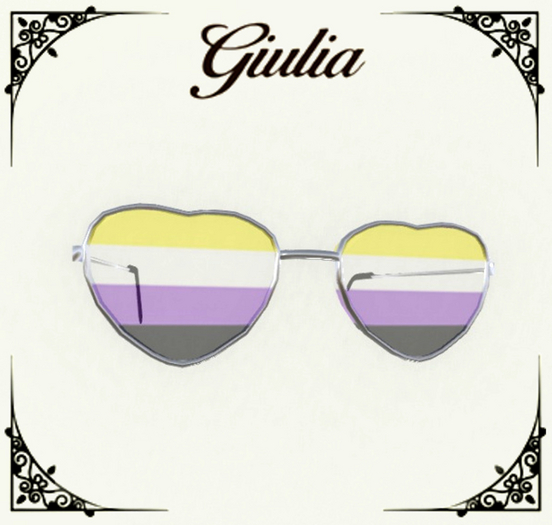 hearts sunglasses nonbinary pride flag for LGBT sunglasses 