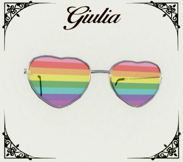 hearts sunglasses  pride flag for LGBT
