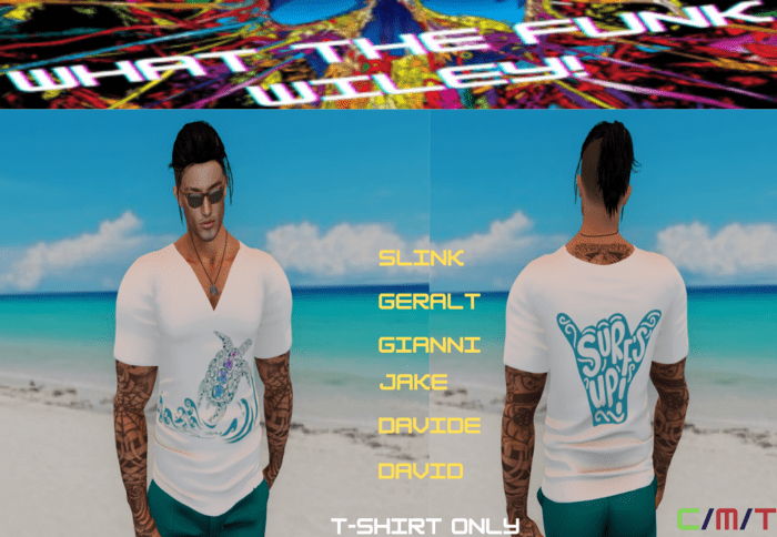 WTFW ~ MENS WHITE MESH TUTRLE V NECK