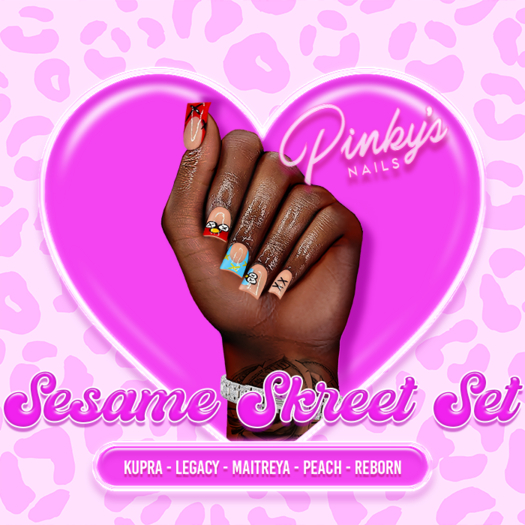 !! Pinky's Nails !! Sesame Skreet Set ' Shorties