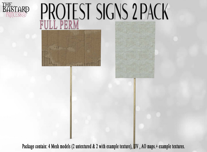 The Bastard Princess - Protest Signs - 2 Pack Full Perm