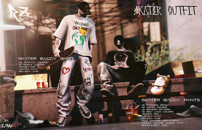 RZ. Skater Baggy Shirt FATPACK