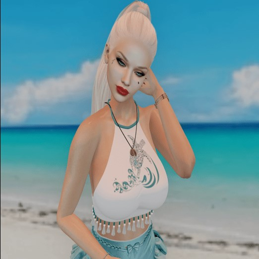 WTFW ~ WHITE TURTLE HALTER TOP MESH