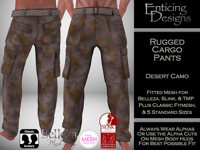 *ED Rugged Cargo Pants - Camo Desert