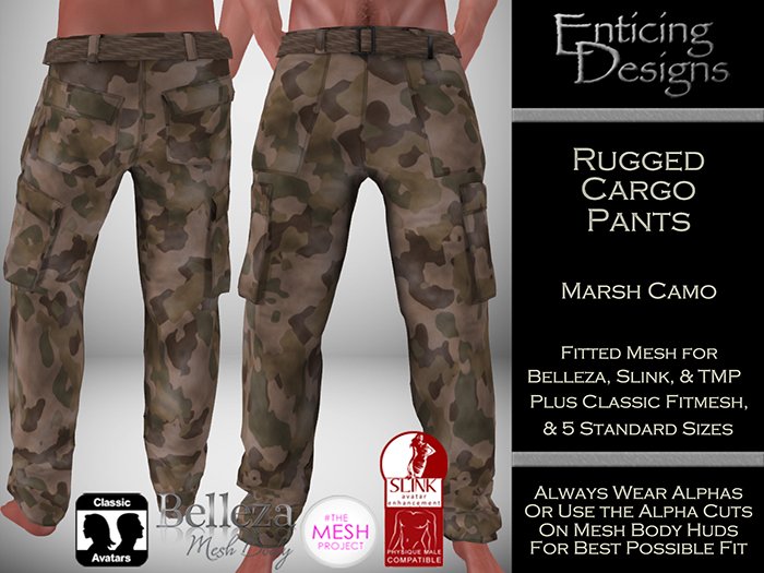 *ED Rugged Cargo Pants - Camo Marsh