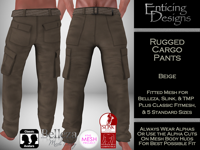 *ED Rugged Cargo Pants - Solid Beige