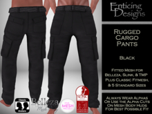 *ED Rugged Cargo Pants - Solid Black