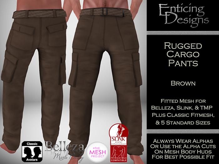 *ED Rugged Cargo Pants - Solid Brown