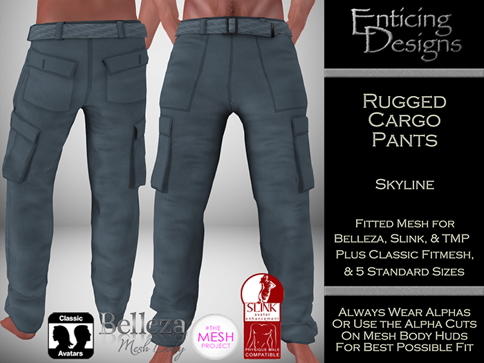*ED Rugged Cargo Pants - Solid Skyline