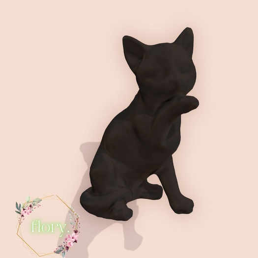 flory. - Cat Statue - Black