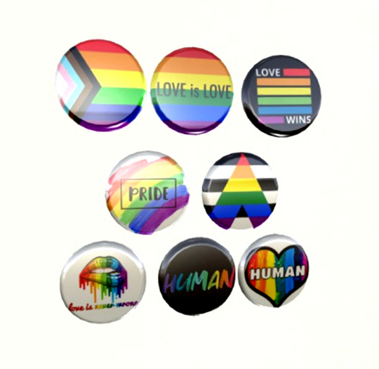 SUPPORT LGBT PRIDE BADGES Buttons SET OF 8 brooch jewelry pins pin's brooches friend