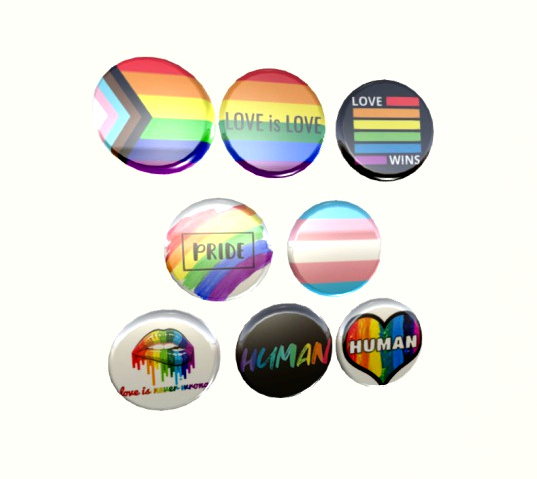 2023 TRANSGENDER BADGE Buttons  LGBT PRIDE BADGES SET OF8  jewelry pins pin's brooches 