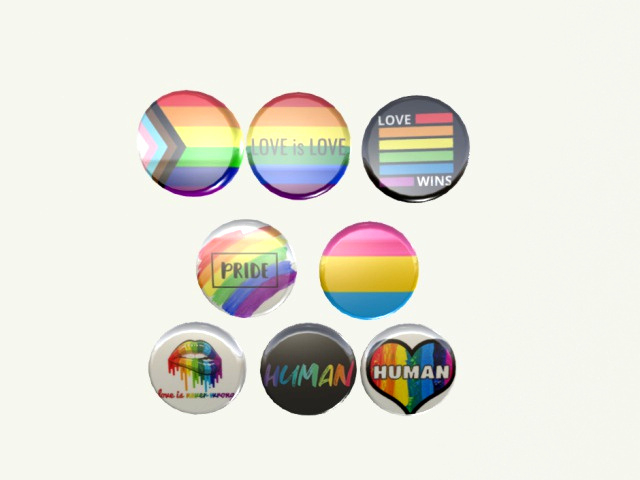 PANSEXUAL BADGES Buttons  LGBT PRIDE SET OF 8  jewelry pins pin's brooches 