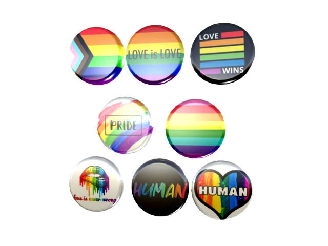 PRIDE FLAG BADGES Buttons LGBT PRIDE SET OF 8  jewelry pins pin's brooches 