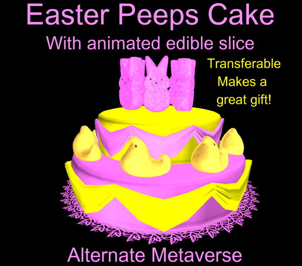 AMV Easter Peeps Cake With Edible Slice