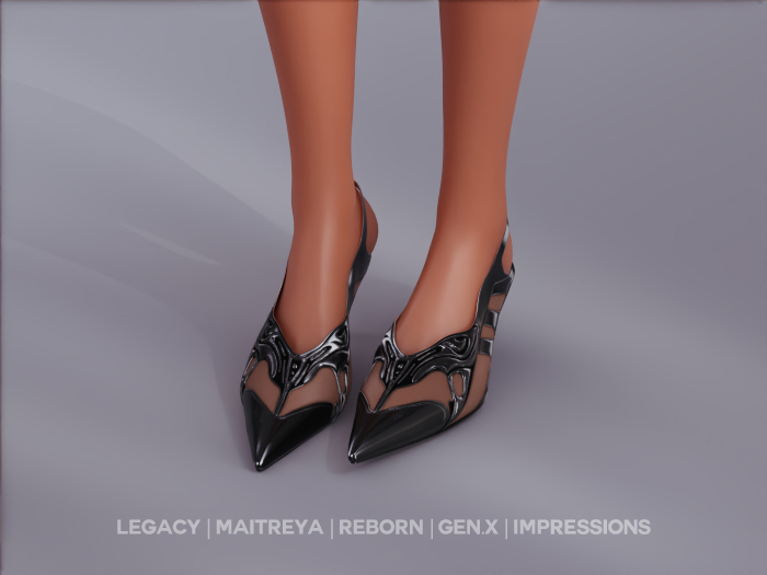 $NT Futuristic Kitten Heels BLACK