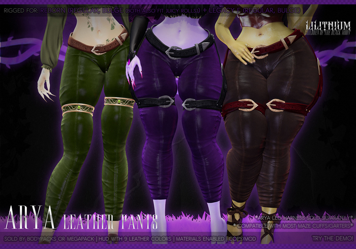 LILITHIUM - Arya Leather Pants [MEGAPACK]