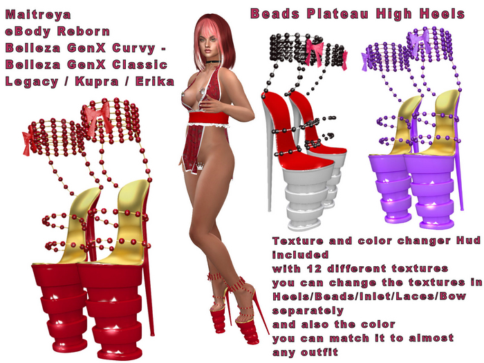 Beads Plateau High Heels