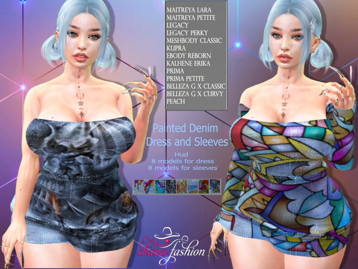 Painted Denim Dress and Sleeves _ Fatpack