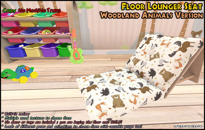 ! Whippersnappers ! - Floor Lounger Woodland Animals