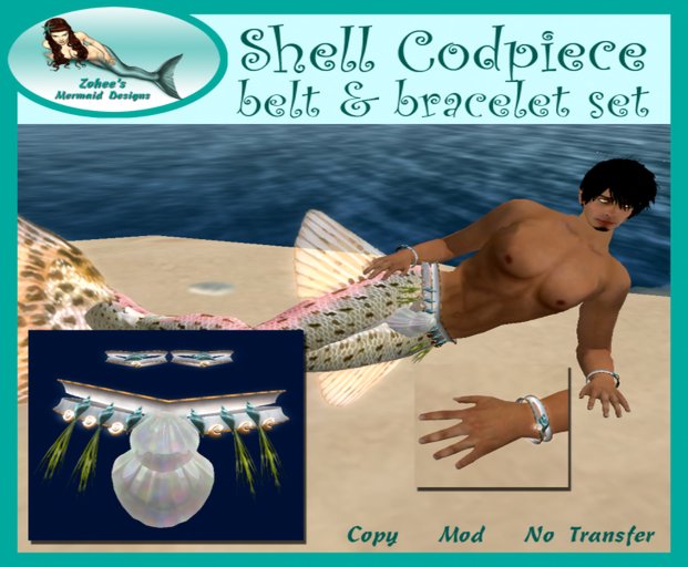 ZMD - Shell Codpeice Belt & Bracelet set