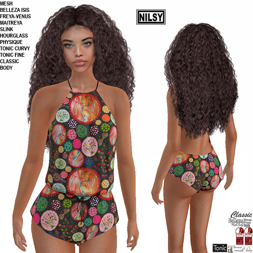 OPEN BACK ROMPER,CL&MESH BODY