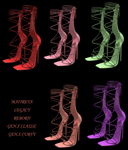 WIESIA HEELS, LEGACY, REBORN, GEN.X CURVY,CLASSIC, MAITREYA,30 COLORS; TEXTURE CHANGER; COLORPICKER
