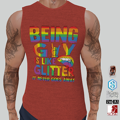 Pride Tank New Red Glitter(Add Me)