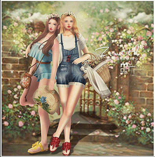 =Zenith=Summer Rattan Flower Hat (Camel)