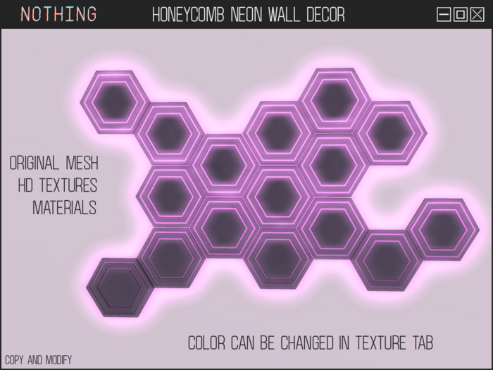Honeycomb neon wall decor
