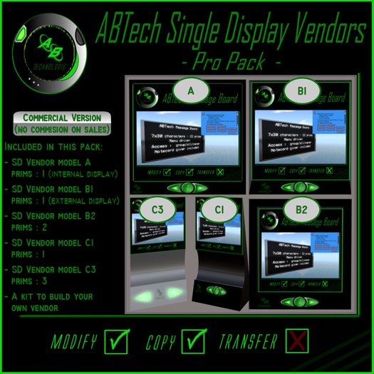 Second Life Marketplace - ABTech Single Display Vendor (pro pack)